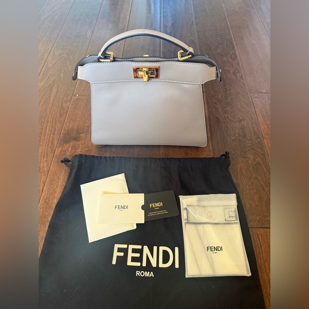 Fendi Peekaboo ISeeU Small Vitello Nappa Bicolor Tartaruga